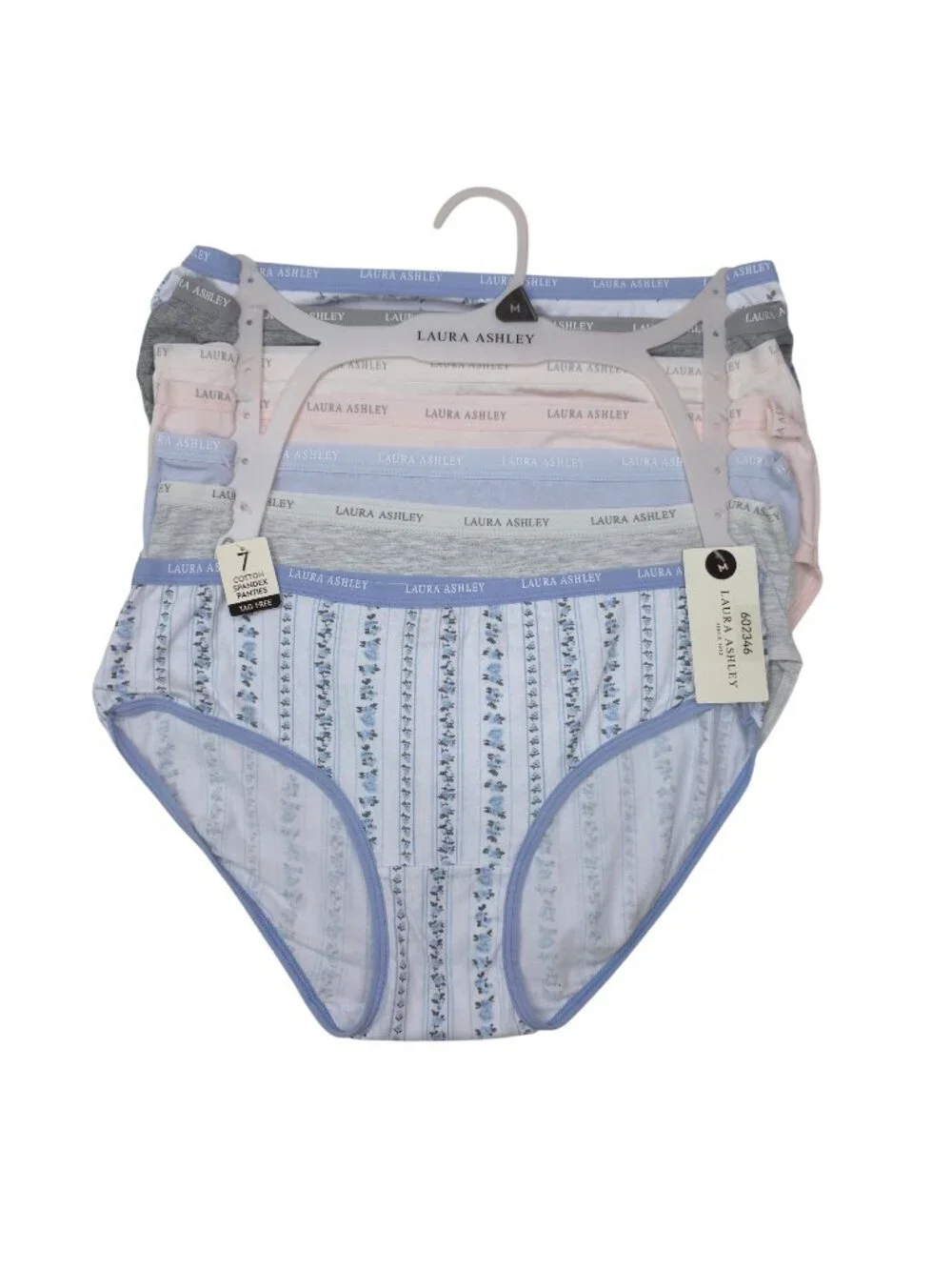 Laura Ashley Women’s 7-Pack Medium Tag-Free Panties Briefs Cotton Spandex